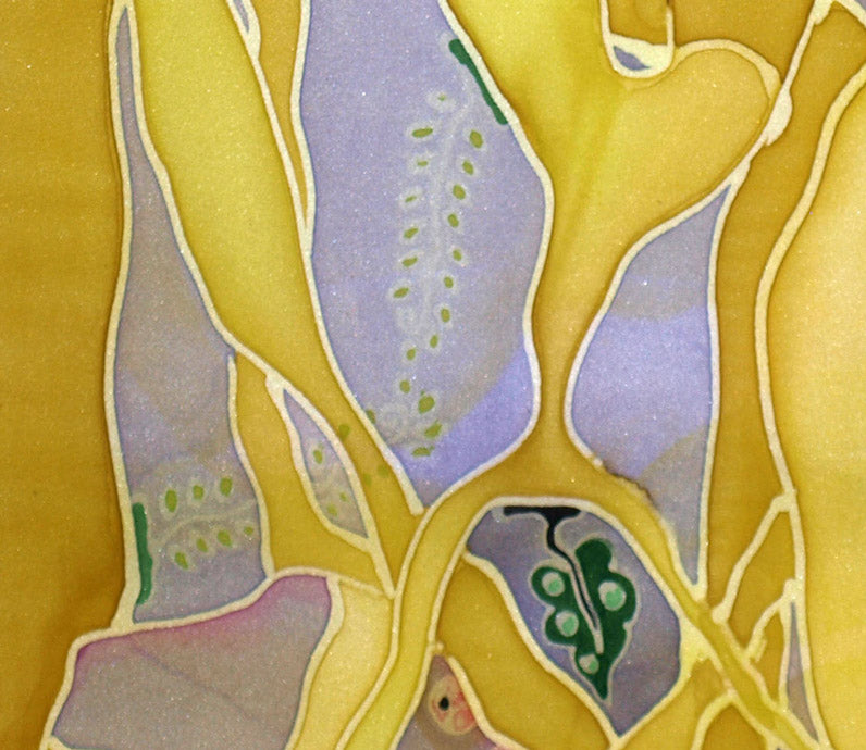Silk painting artwork YELLOW ROOT