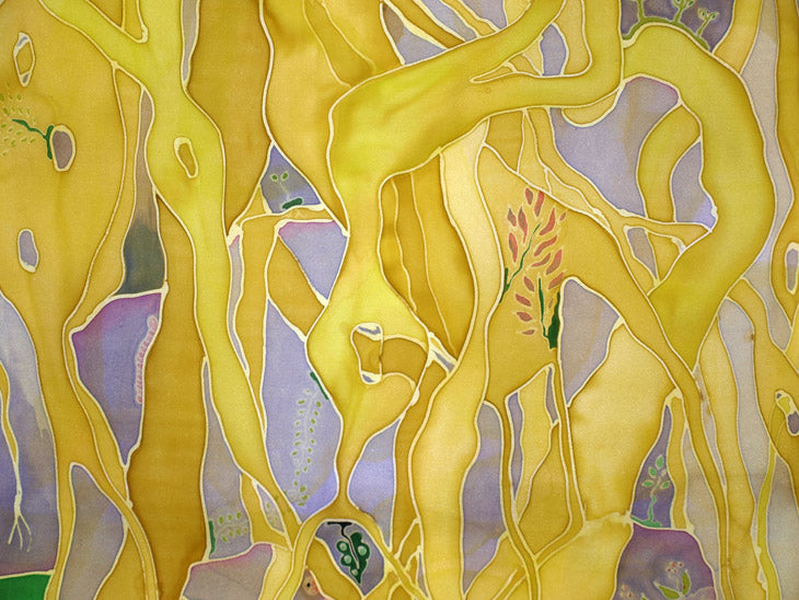 Silk painting artwork YELLOW ROOT